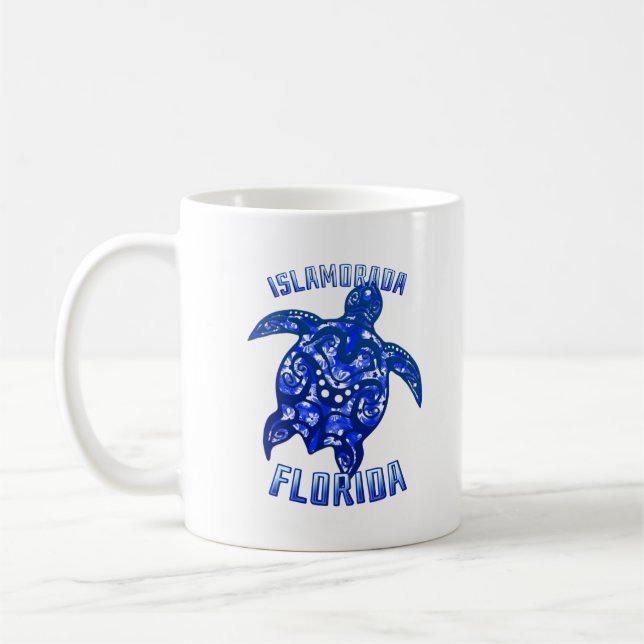 Islamorada Florida Vacation Tribal Turtle Coffee Mug (Left)