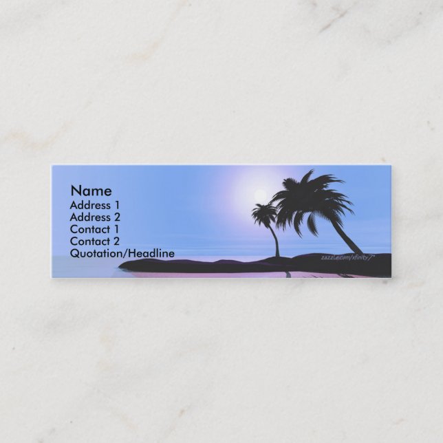Island Blue Mini Business Card (Front)