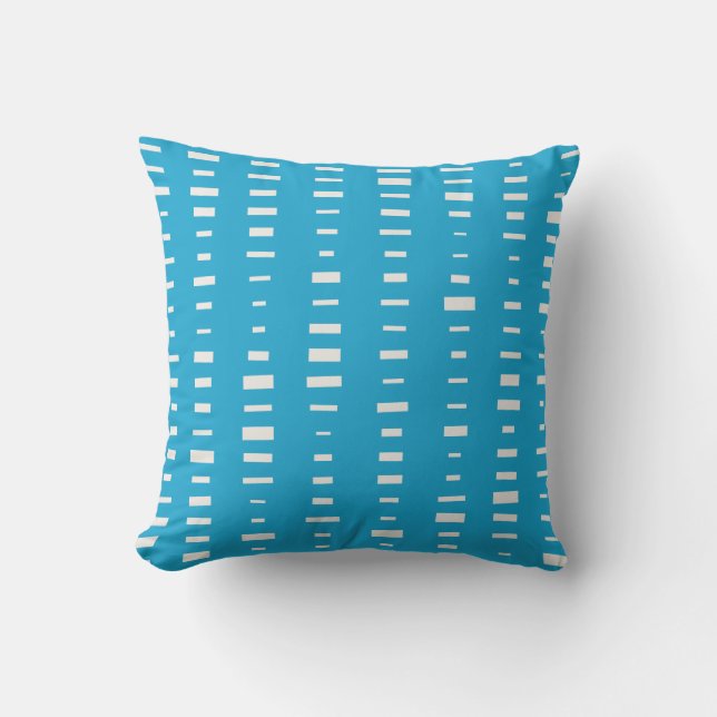 Island Blue Outdoor Pillows - Block Stripe (Front)