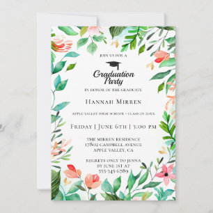 Island Botanical Graduation Party Invitation