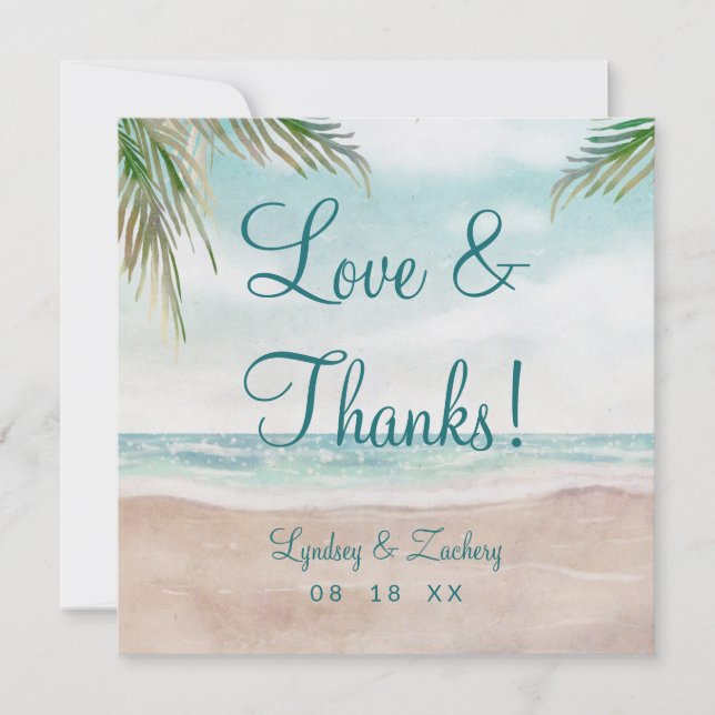 Island Breeze Beach Mariage Amour et Merci Carré (Devant)