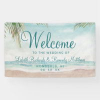 Island Breeze Painted Beach Scene Wedding Welcome