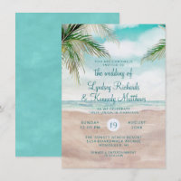 Island Breeze Palm Trees Beach Scene Wedding