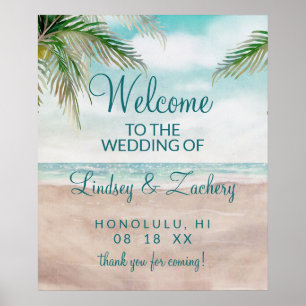 Island Breeze Plage Peint Affiche de bienvenue de 