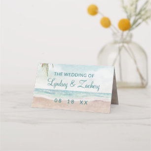 Island Breeze Sandy Beach Reserved Seating Wedding Place Card