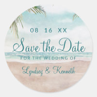 Island Breeze Tropical Beach Scene Save the Date