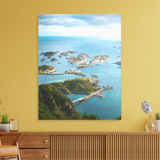 Island Bridges – Coastal Serenity View Canvas Print