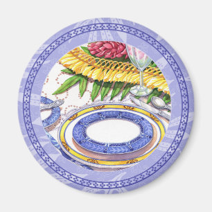 Island Cafe - Ginger Lei Place Setting Magnet