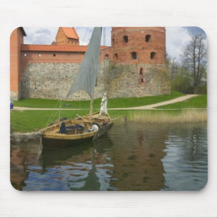 Island Castle by Lake Galve, Trakai, Lithuania Mouse Pad