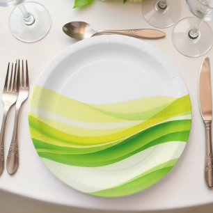 Island Citrus Green and Yellow Paper Plate