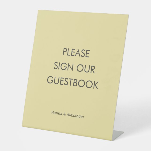 Island Citrus Yellow Wedding Guest Book Sign (Front)