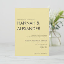 Island Citrus Yellow Wedding Invitation