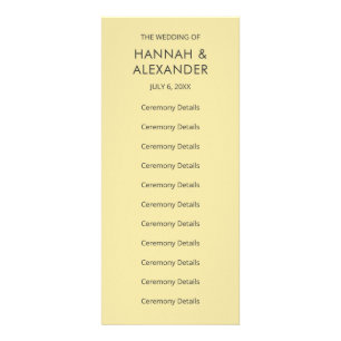 Island Citrus Yellow Wedding Program