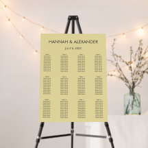 Island Citrus Yellow Wedding Seating Chart