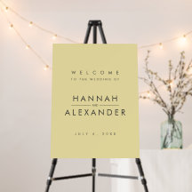Island Citrus Yellow Wedding Welcome Sign