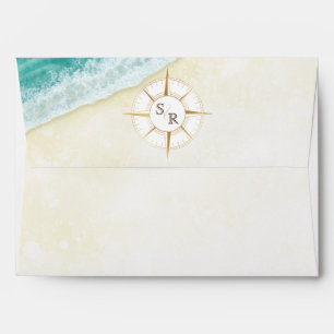 Island Destination Wedding Passport Gold World Map Envelope
