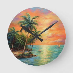 Island Dreams - The Caribbean Friends Collection Round Clock