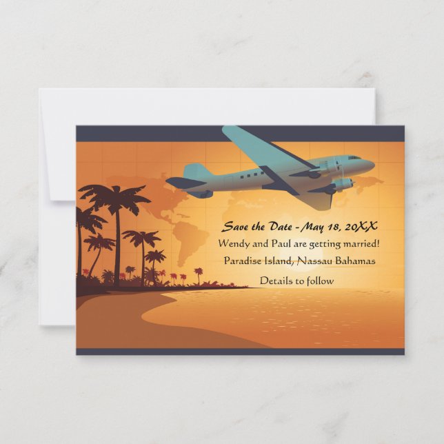 Island Flight Save the Date Announcement (Front)