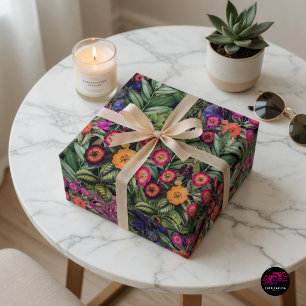 Island Floral Pink Meadow Wrapping Paper