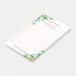 Island Flowers Frame To Do List Typography Post-it Notes