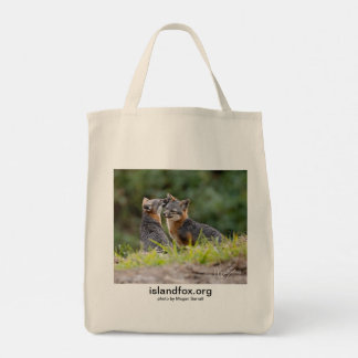 Island Fox Cotton Fourre-tout Grocery Sac avec log