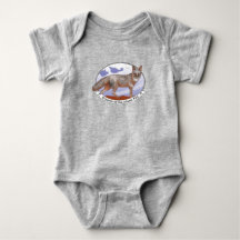 Island Fox Logo Grey Baby Bodysuit One-Piece