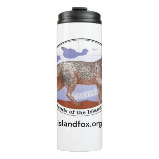 Island Fox Logo White Thermal Tumbler