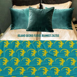 Island Gecko Fleece Blanket