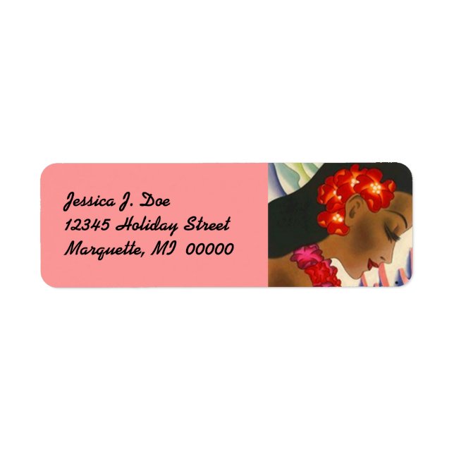 Island Girl Hawaii Hibiscus Return address Label (Front)