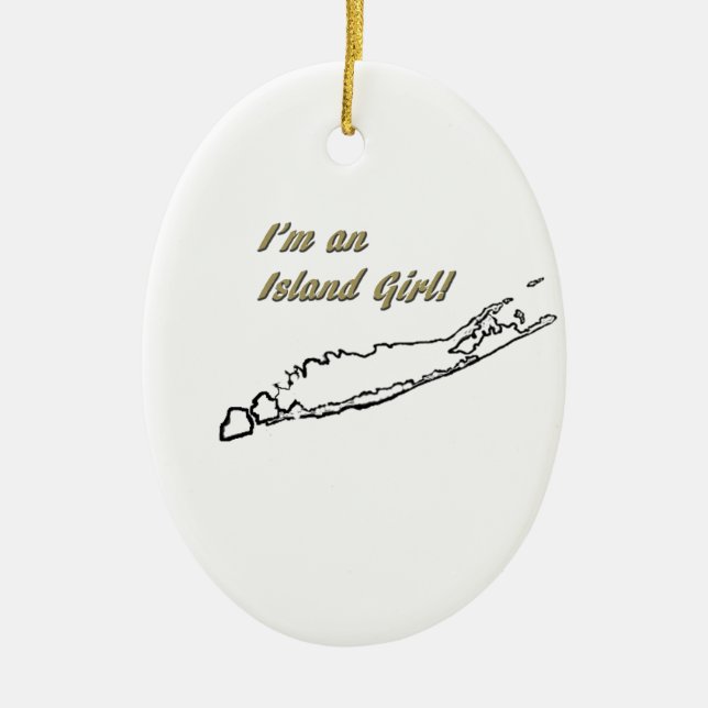 Island Girl (Long Island) Ceramic Ornament (Front)