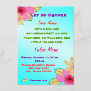 Island girl shower invite