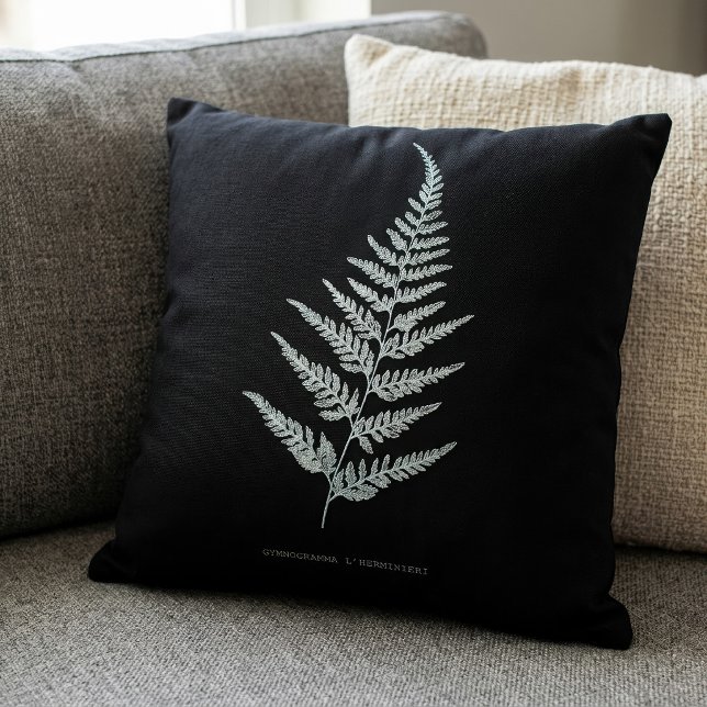 Island Goldback Fern, Pityrogramma chrysophylla Throw Pillow (Island Goldback Fern, Pityrogramma chrysophylla. Throw Pillow)