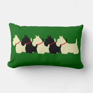 Island green / Scottish Terrier dog highland dog Lumbar Pillow