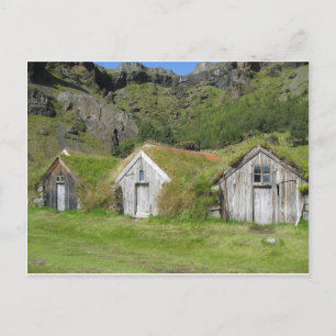 Island Häuser mit Grasdach Postcard