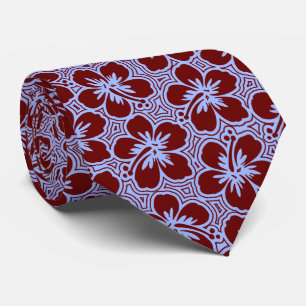 Island Hibiscus Floral Hawaiian Two-sided Printed Tie