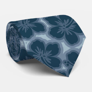 Island Hibiscus Hawaiian Tonal Two-sided Printed Tie