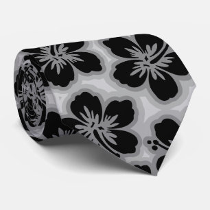 Island Hibiscus Hawaiian Tonal  Two-sided Printed Tie