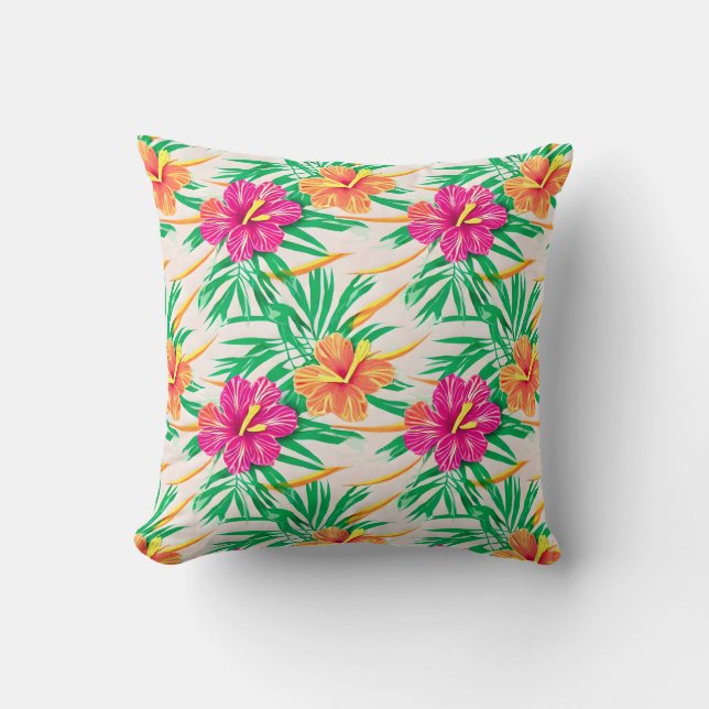 Island Hibiscus Throw Pillow (Front)