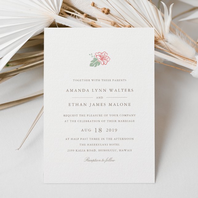 Island Hibiscus Wedding Invitation (Creator Uploaded)