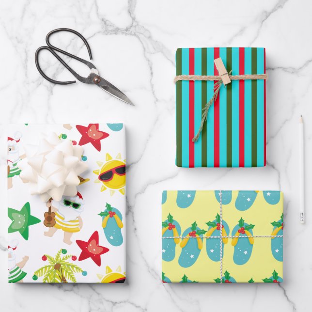 Island Holiday Wrapping Sheets, Matte 19" x 29" Paper Sheet (Front)