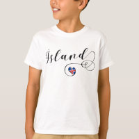 Ísland, Iceland Heart T-Shirt