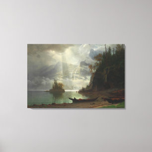 Island in the Lake (oil on canvas) Canvas Print