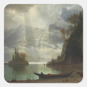 Island in the Lake (oil on canvas) Square Sticker