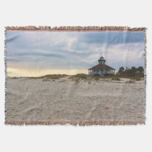 Island Lighthouse Throw Blanket