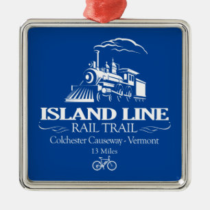 Island Line Rail Trail (RT) Metal Ornament