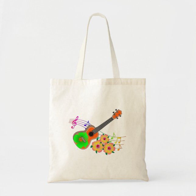 Island Music Tropical Ukulele Tote Bag (Front)