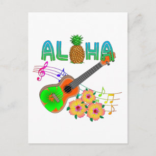 Island Music Ukulele Aloha Postcard
