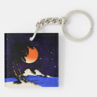 Island Night Design Keychain