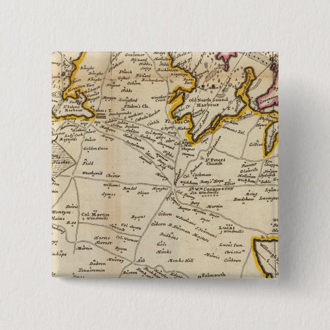 Island of Antego 2 Inch Square Button (Front)