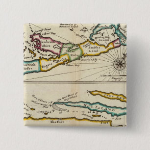 Island of Bermuda, Part of Providence Island 2 Inch Square Button